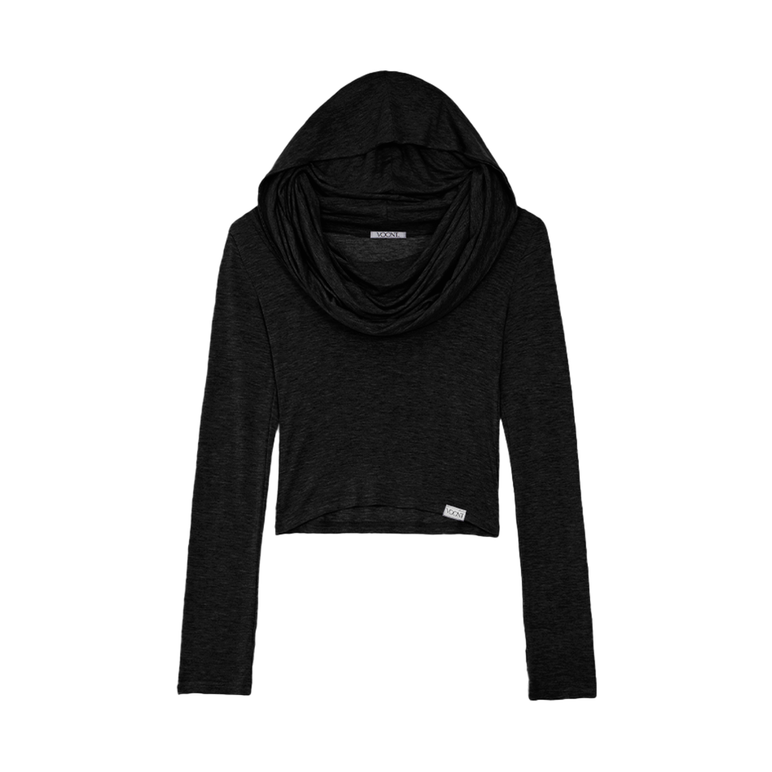 분트 드레이프 후드 티셔츠 블랙(VOONT Drape Hood T-shirt (BLACK)) - 1