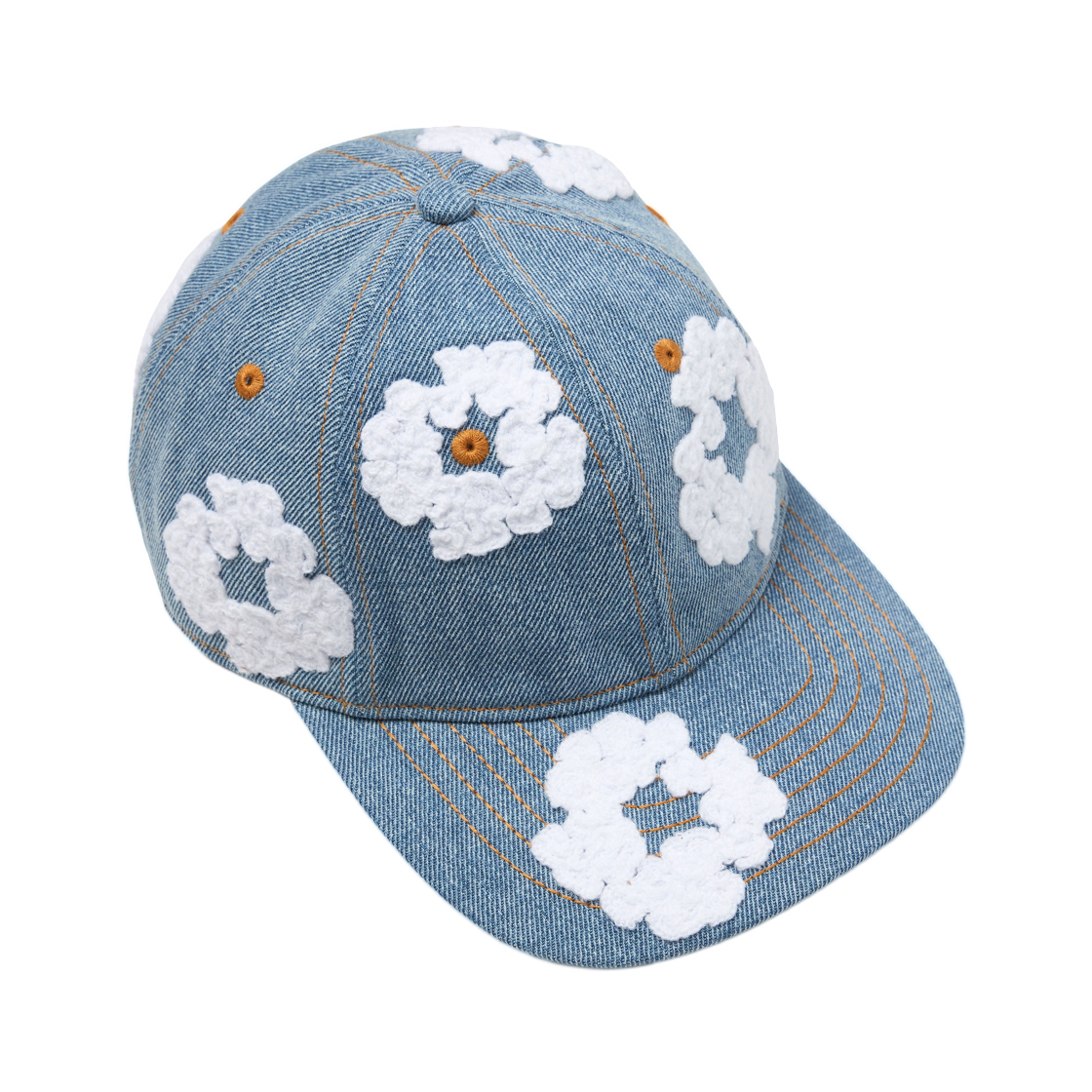 데님 티어스 코튼 리쓰 로우 데님 캡 라이트 워시(Denim Tears Cotton Wreath Raw Denim Cap Light Wash)