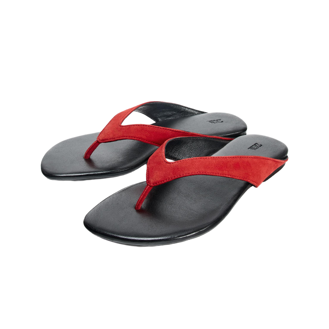 (W) 자라 레더 플랫 샌들 레드((W) Zara Leather Flat Sandal Red) - 2
