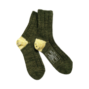 Kapital 56 Pieces MA-1 Rainbowy Happy Heel Socks Khaki
