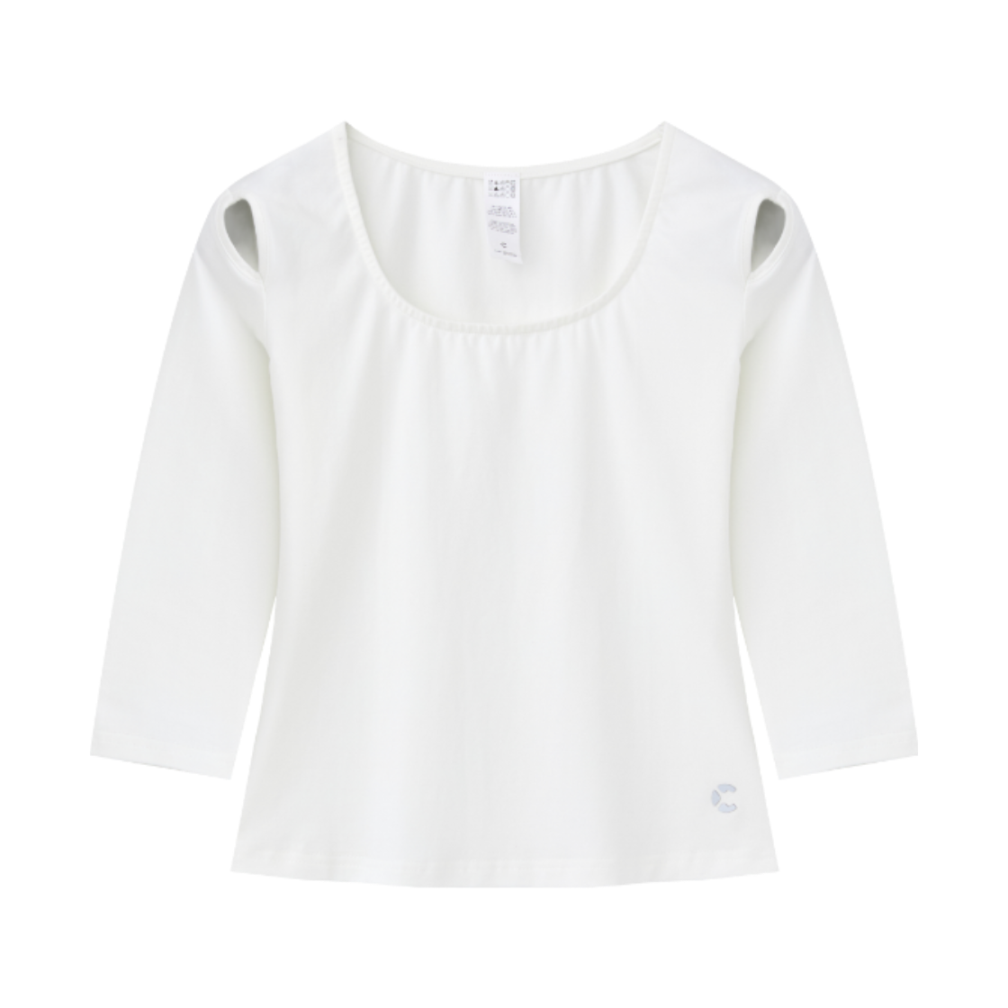 C2105WHF Chapter.X Piloga Square-Neck Shoulder Cut Out Sleeve Top White