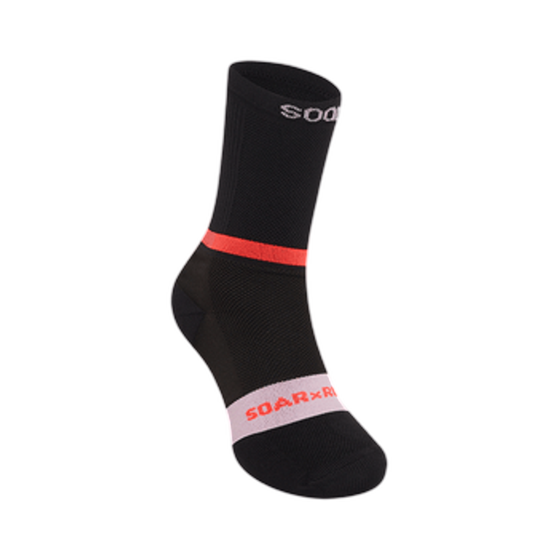 소어 러닝 크루 삭스 블랙 플루로 코랄 핑크(Soar Running Crew Sock Black Fluro Coral Pink)