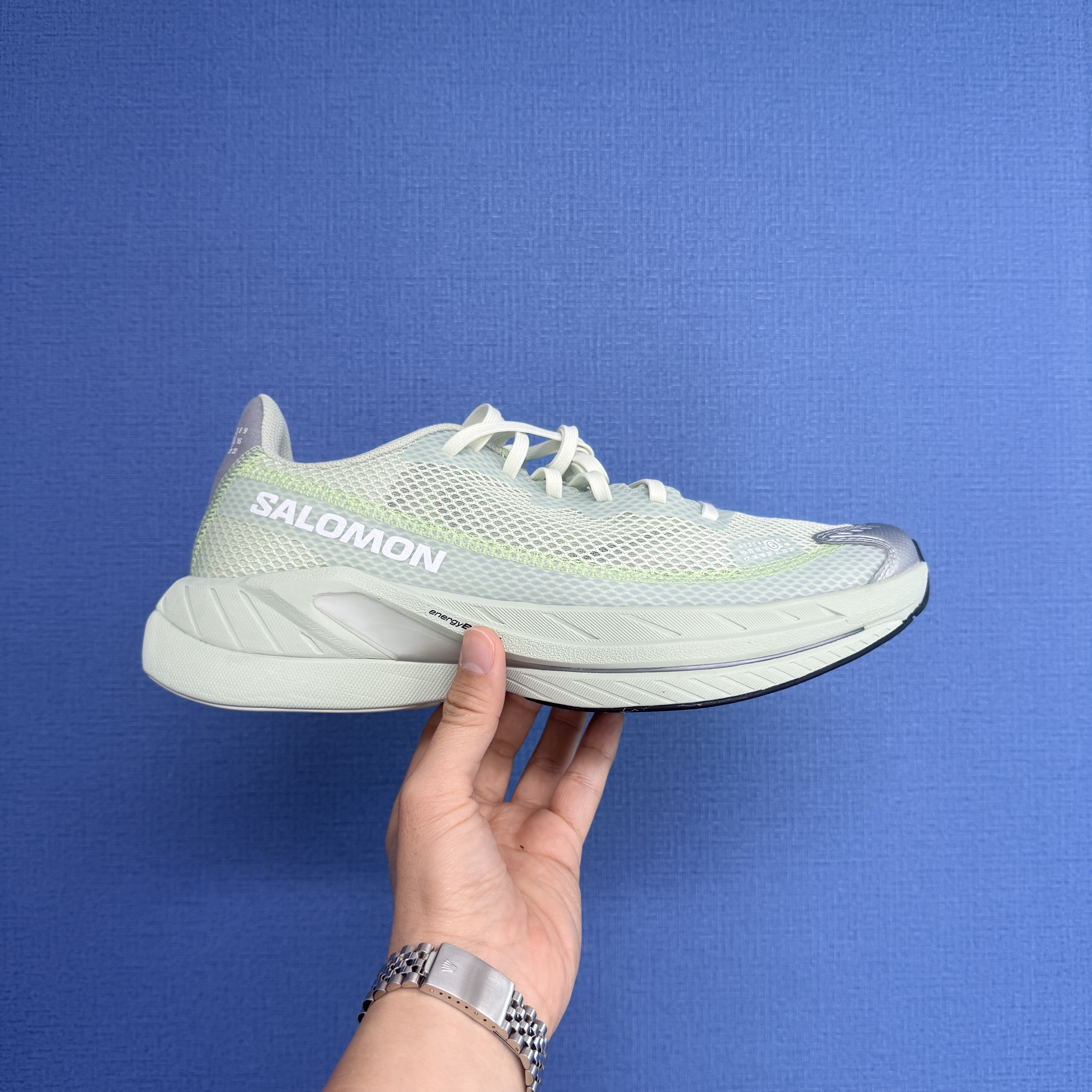 Salomon x MM6 Maison Margiela Spectur 2 Seafoam Green 착용 스타일 - 2