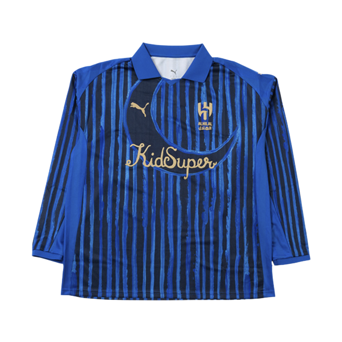 606849-14 Puma x KidSuper AHSFC Long Sleeve Retro Shirt Blue Intense Club Navy (Non Marking Ver.)