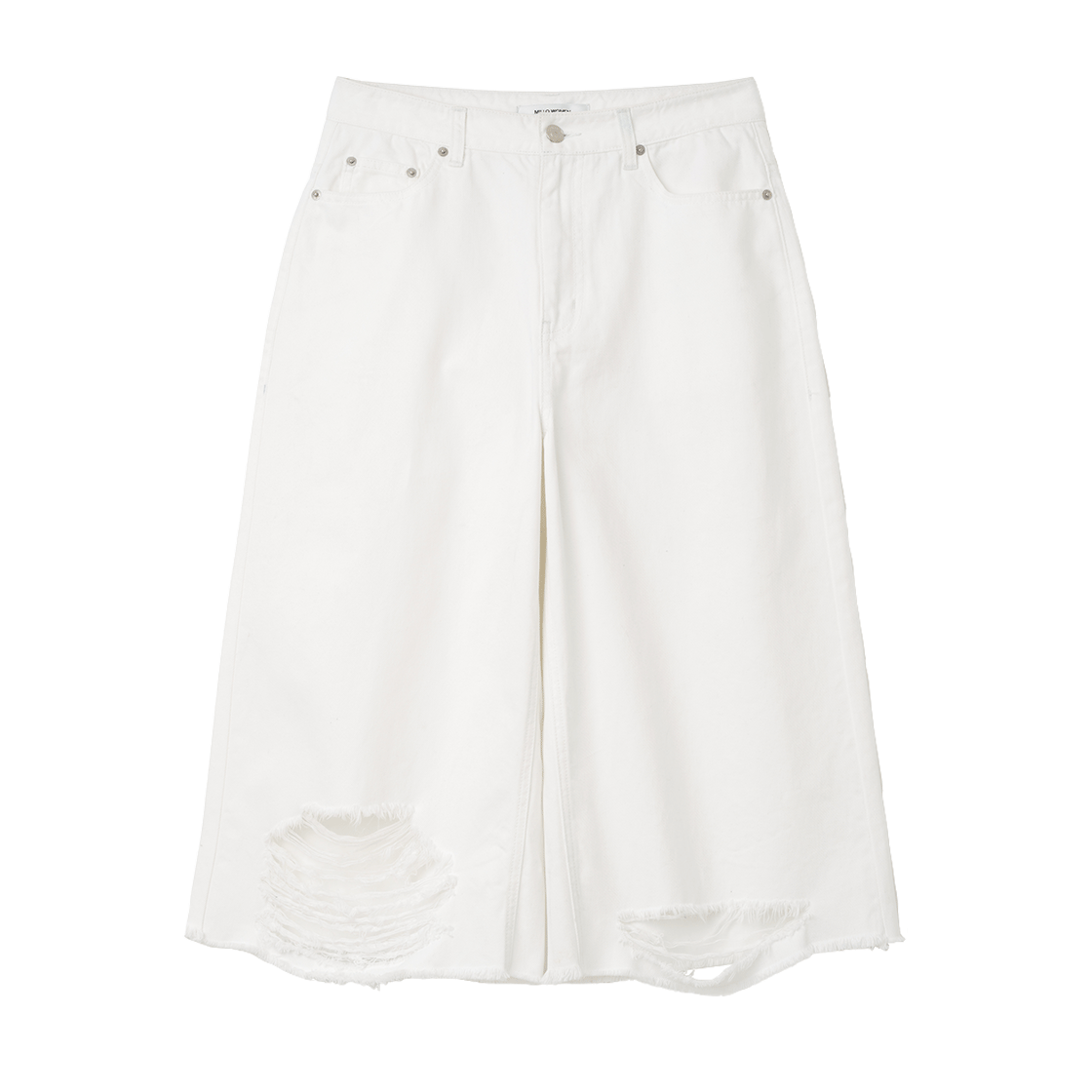 밀로 우먼 디스트레스드 데님 버뮤다 팬츠 화이트(MILLO WOMEN Distressed Denim Bermuda Pants White)