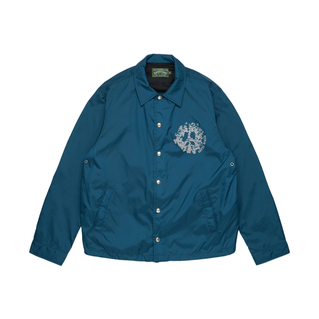 데님 티어스 피스 리쓰 코치 자켓 블루(Denim Tears Peace Wreath Coaches Jacket Blue) - 1