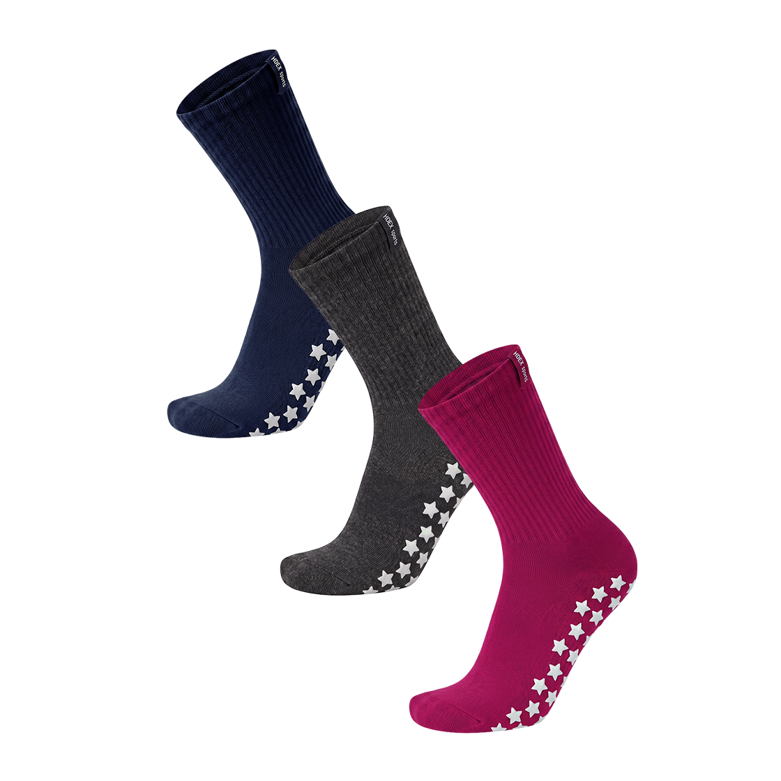 에이치덱스 더 스타 그립 삭스 3P 멀티(HDEX The Star Grip Socks 3P Multi)
