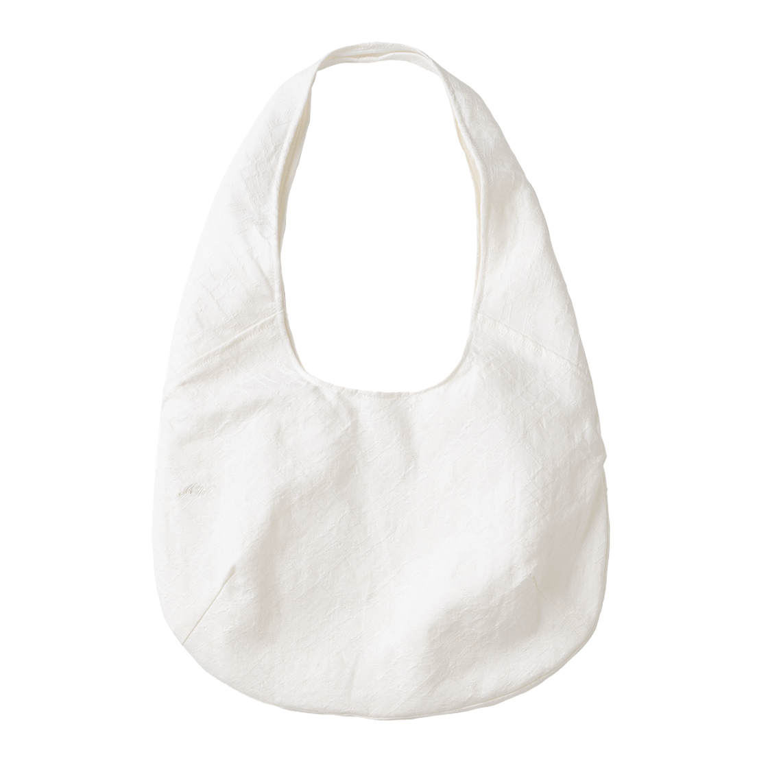밀로 우먼 자카드 라운드 백 화이트(MILLO WOMEN Jacquard Round Bag White)