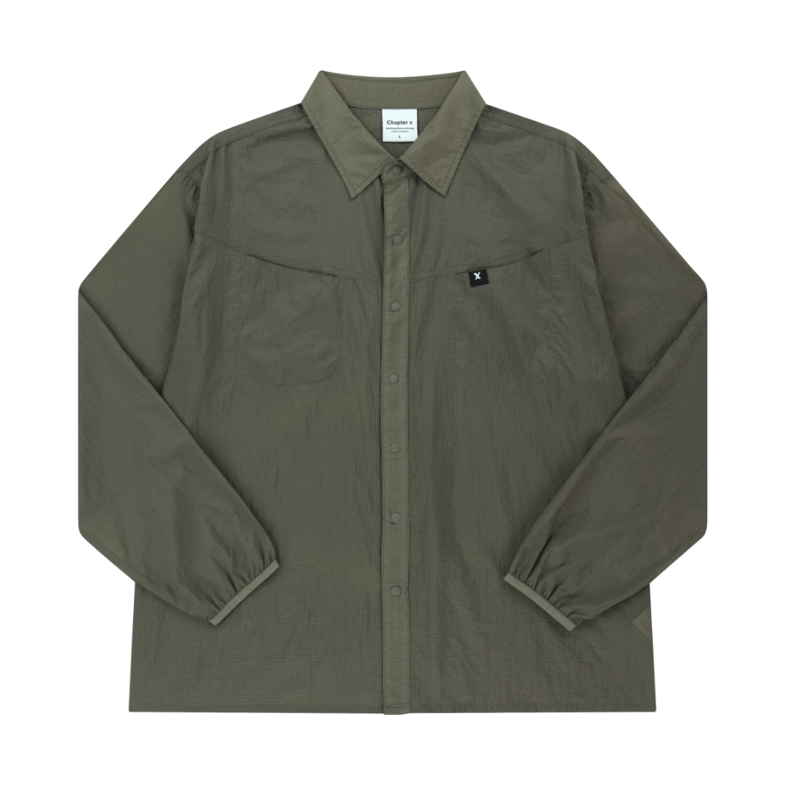 챕터엑스 선 가드 립스탑 씬 셔츠 카키(Chapter.X Line Guard Ripstop Thin Shirt Khaki) - 1