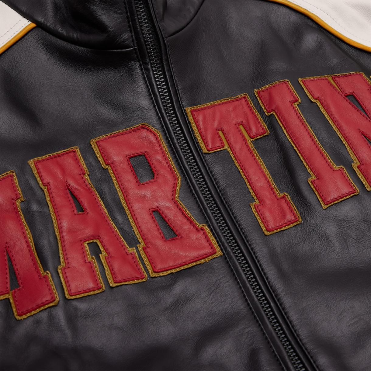 마틴 로즈 슈퍼볼 레더 자켓 블랙 레드 - 26SS(Martine Rose Superbowl Leather Jacket Black Red - 26SS) - 3