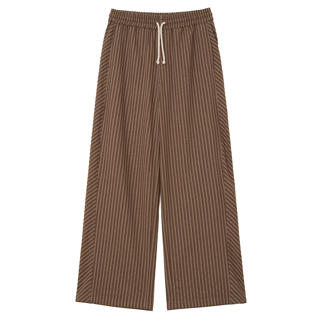 밀로 우먼 스트라이프 패널 이지 팬츠 브라운(MILLO WOMEN Stripe Panel Easy Pants Brown)