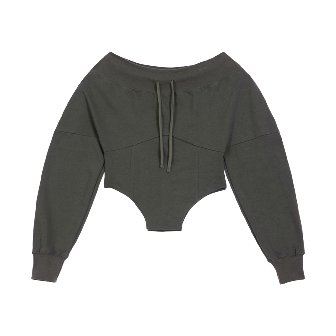VT26USW101KHK VOONT Corset Off Shoulder Sweatshirt (KHAKI)