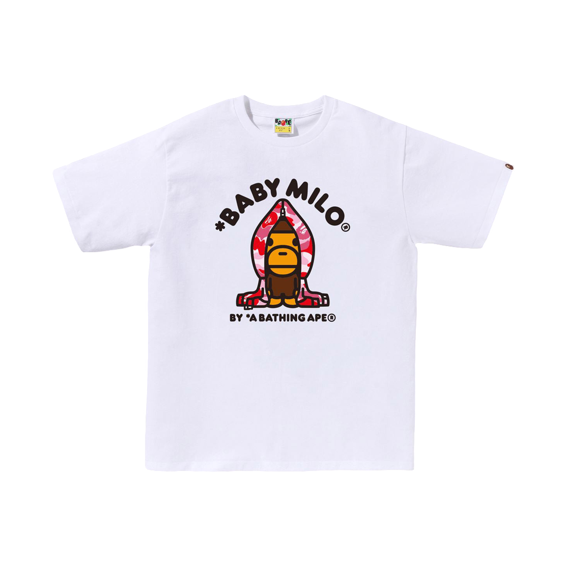 베이프 ABC 카모 마일로 후드 티셔츠 화이트 핑크(BAPE ABC Camo Milo Hoodie T-Shirt White Pink)