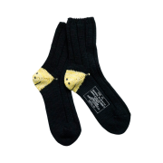 Kapital 56 Pieces MA-1 Rainbowy Happy Heel Socks Black