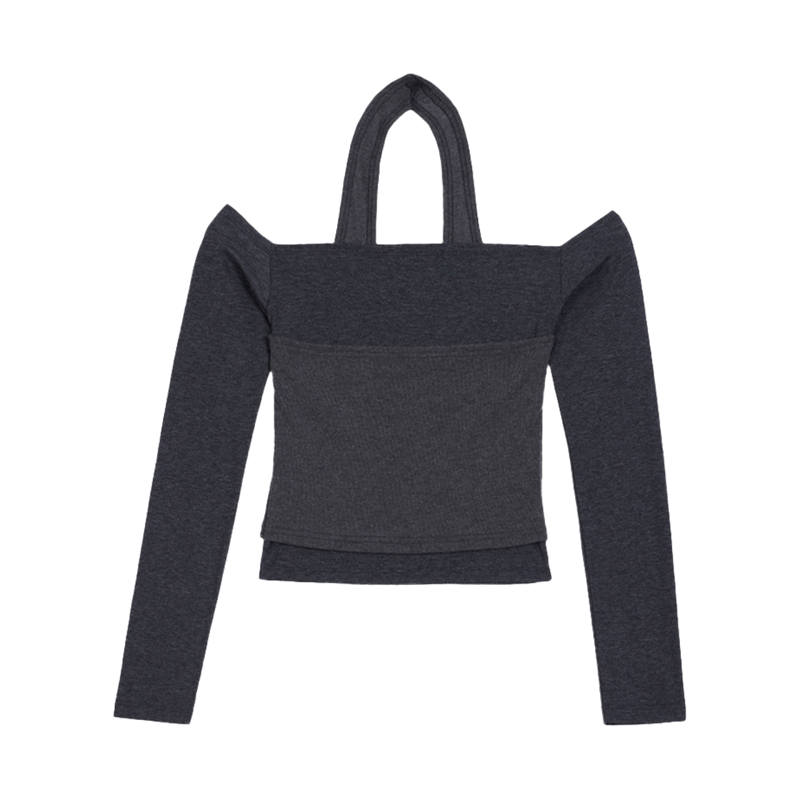 분트 아일렛 홀터 롱슬리브 차콜(VOONT Eyelet Halter Long Sleeve (CHARCOAL)) - 2