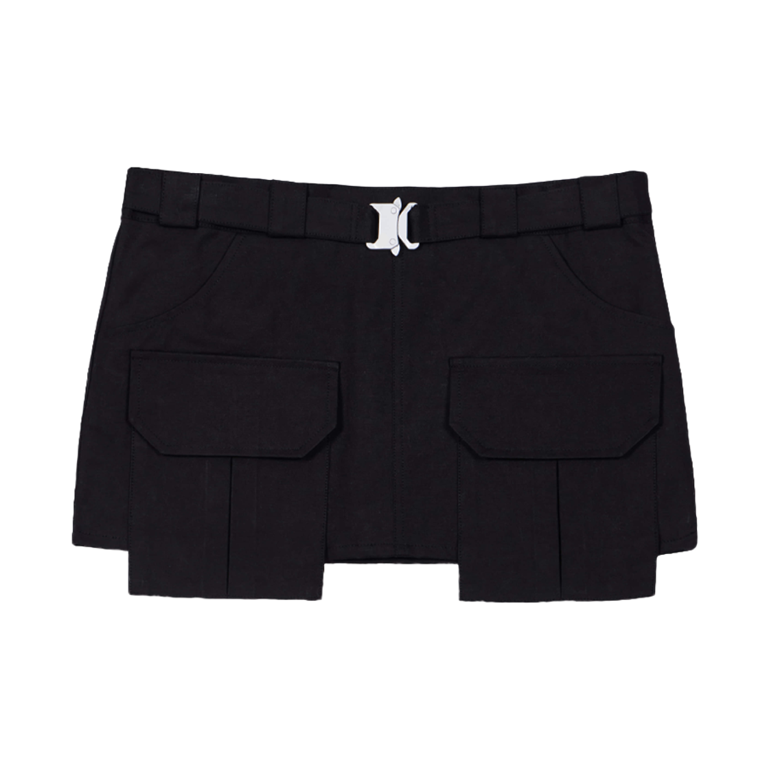 분트 버클 벨트 카고 미니 스커트 블랙(VOONT Buckle Belt Cargo Mini Skirt Black)