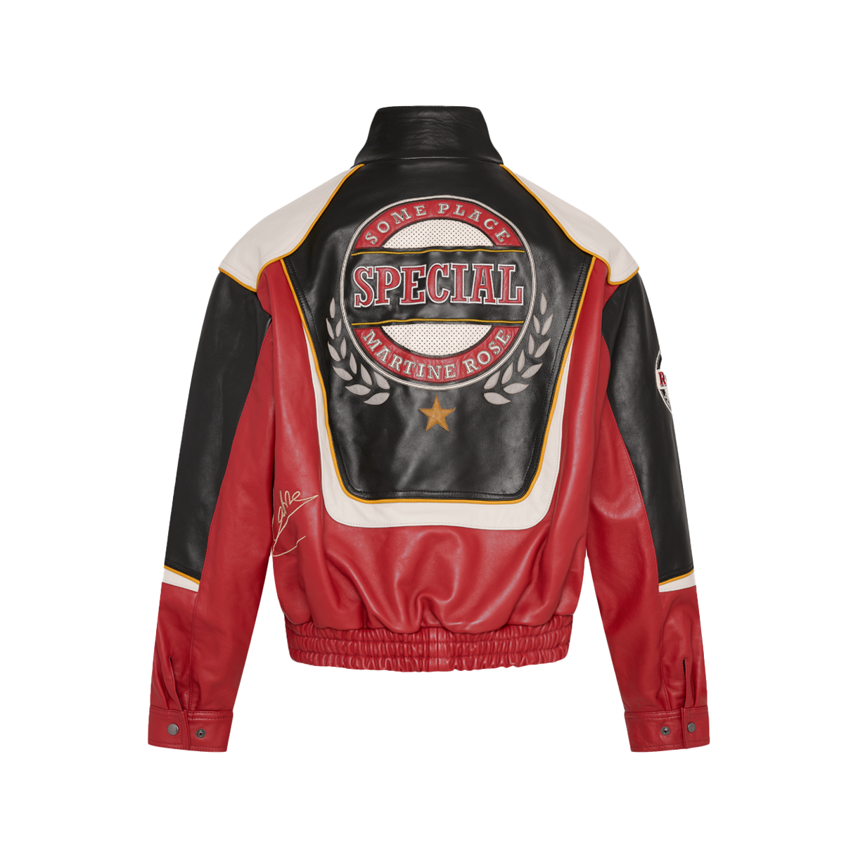 마틴 로즈 슈퍼볼 레더 자켓 블랙 레드 - 26SS(Martine Rose Superbowl Leather Jacket Black Red - 26SS) - 2