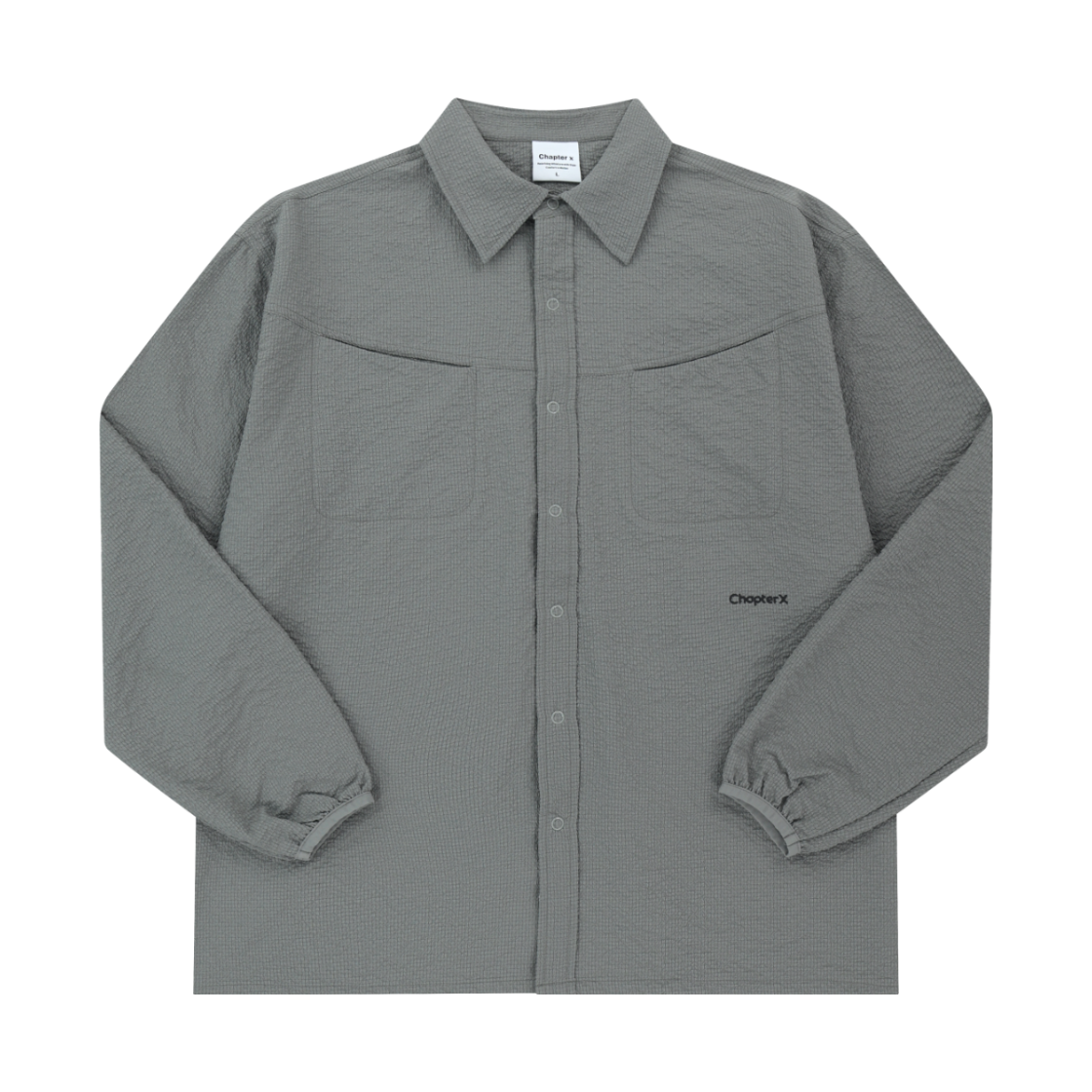 챕터엑스 브리서블 크링클 립 코치 셔츠 그레이(Chapter.X Breathable Crinkle Rib Coach Shirt Grey) - 1