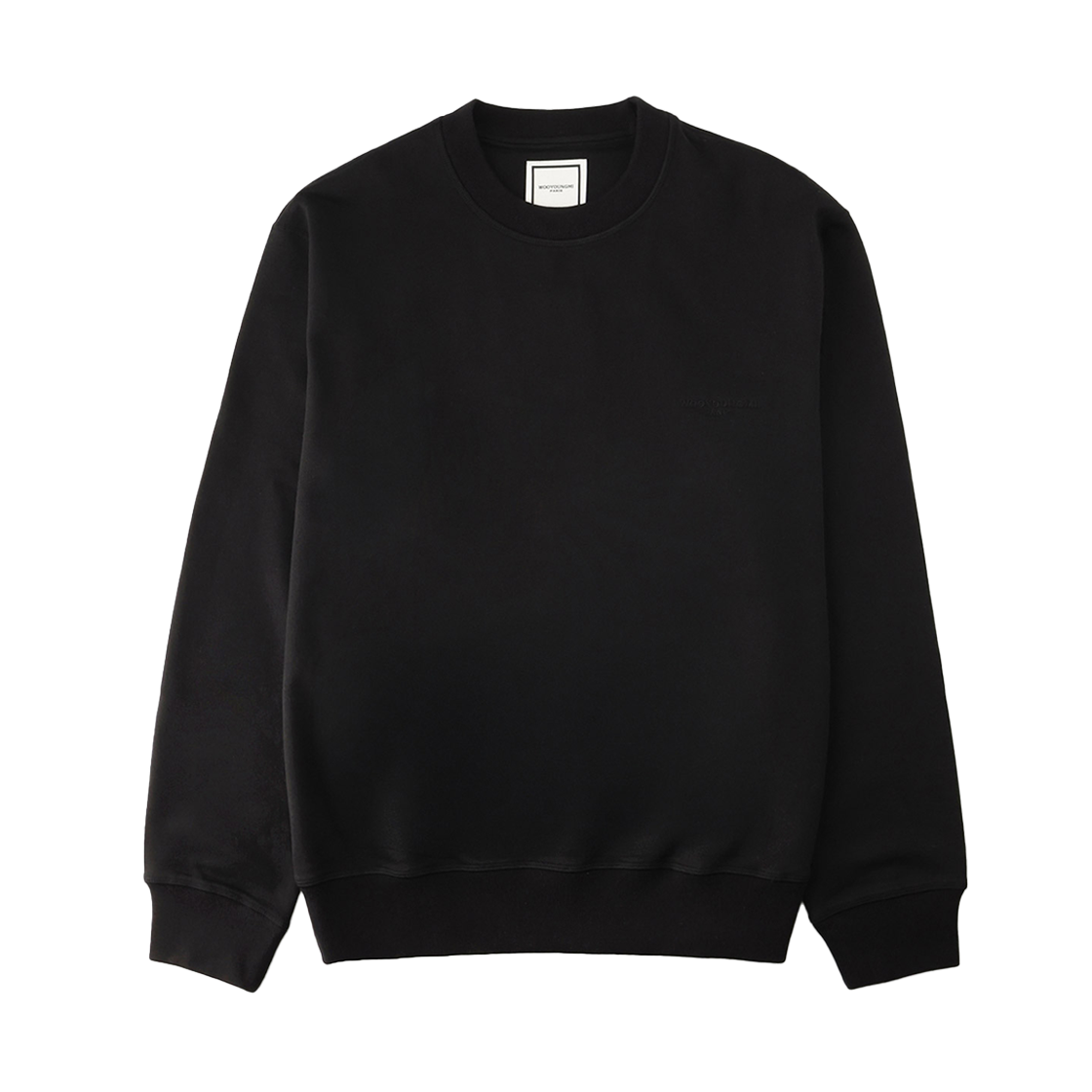 [15% 쿠폰] 우영미 자수 라벨 스웨트셔츠 블랙 - 25FW([15% 쿠폰] Wooyoungmi Embroidered Label Sweatshirt Black - 25FW)
