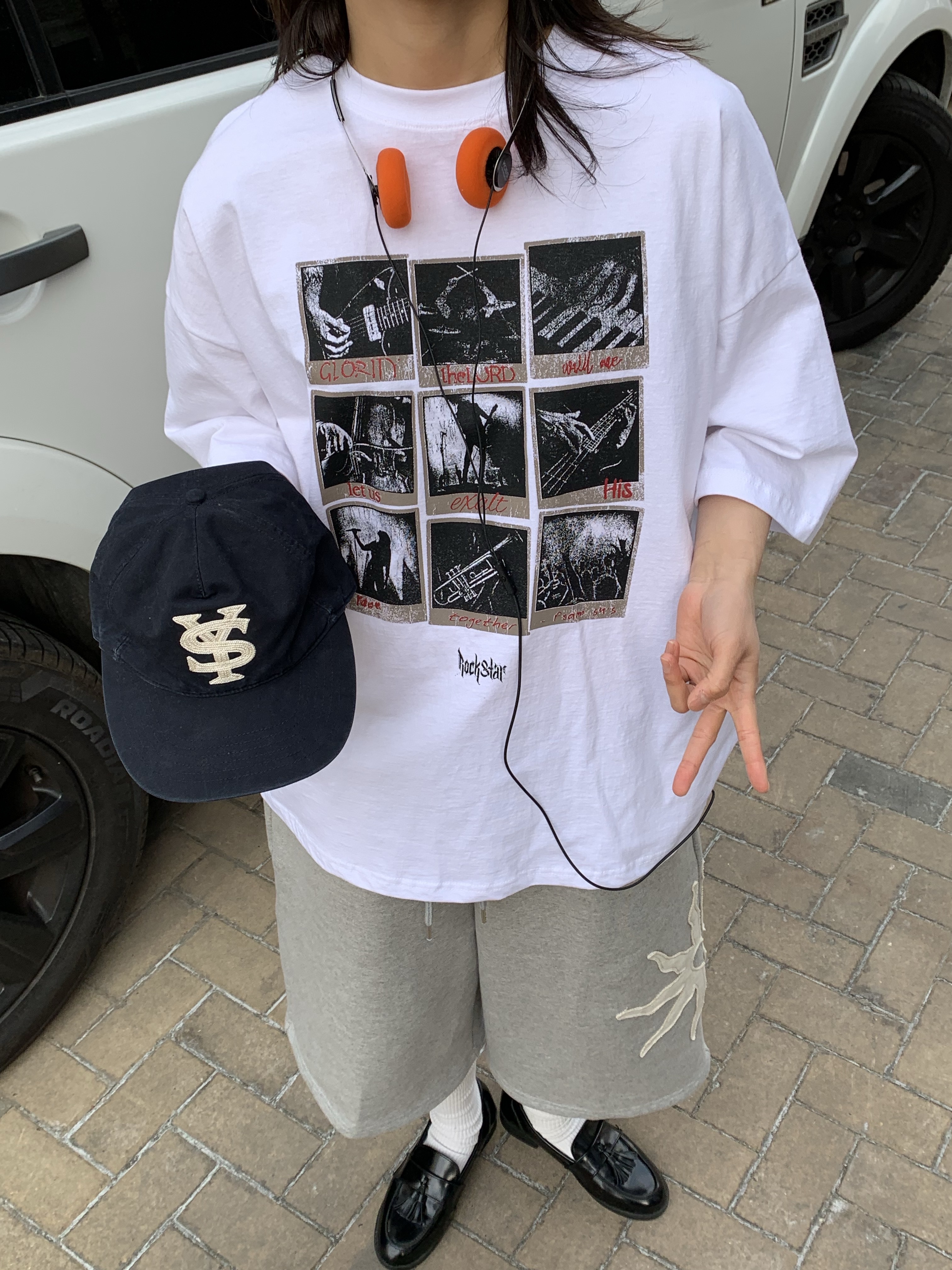 Sunday Ceremony Sy Logo 5 Panel Cotton Cap - Navy 착용 스타일 - 4