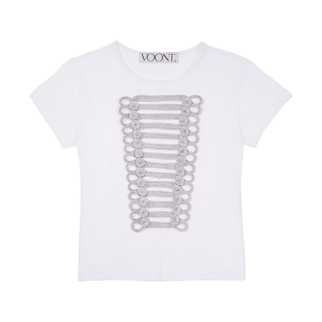 분트 엠브로이더리 나폴레옹 슬림 티셔츠 아이보리(VOONT Embroidery Napoleon Slim T-Shirt (IVORY))