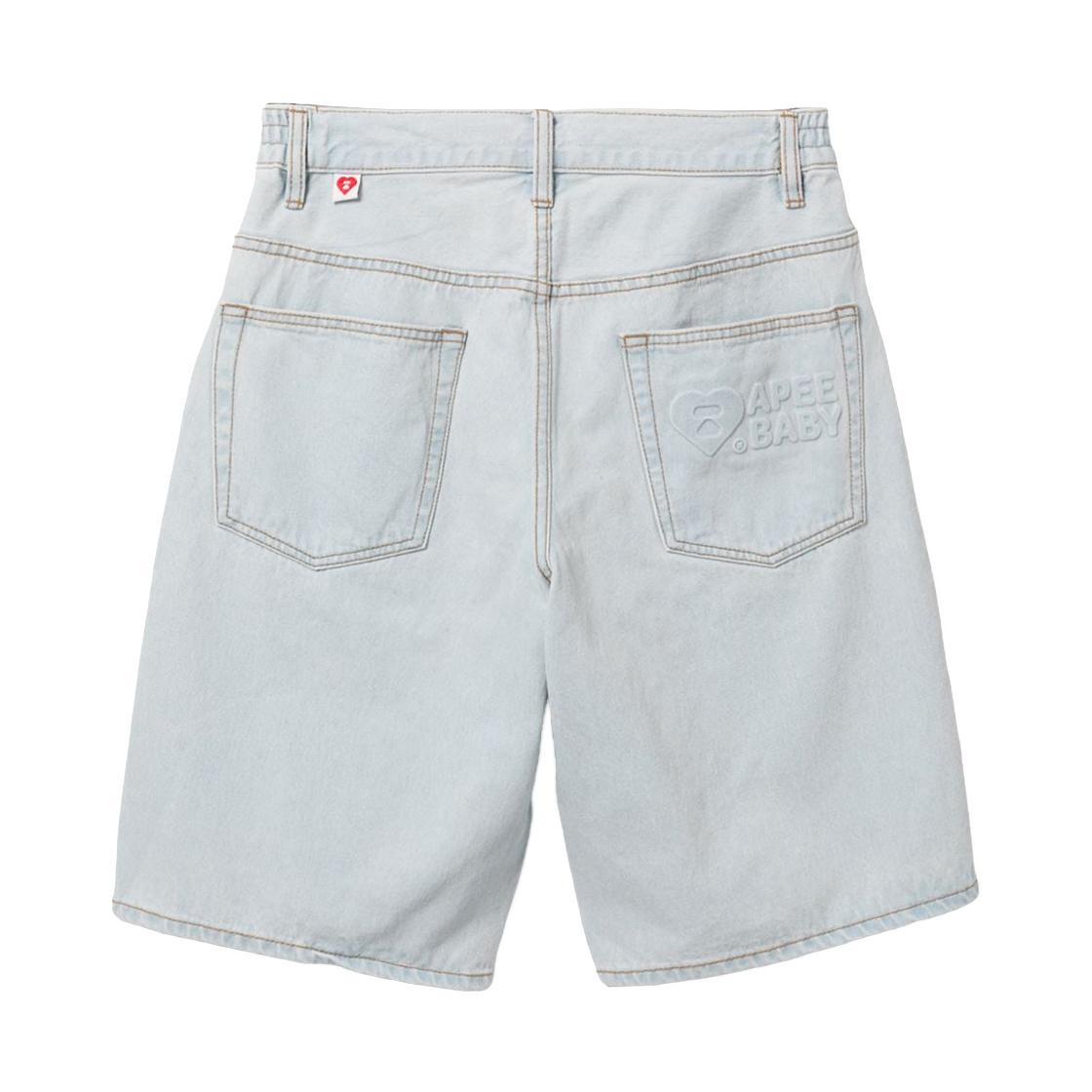 (W) 베이프 데님 쇼츠 라이트 인디고((W) BAPE Denim Shorts Light Indigo) - 2