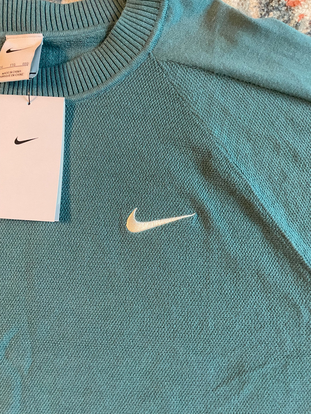 Nike Tour Golf Sweater Mineral Teal Pale Ivory - Asia 착용 스타일 - 5