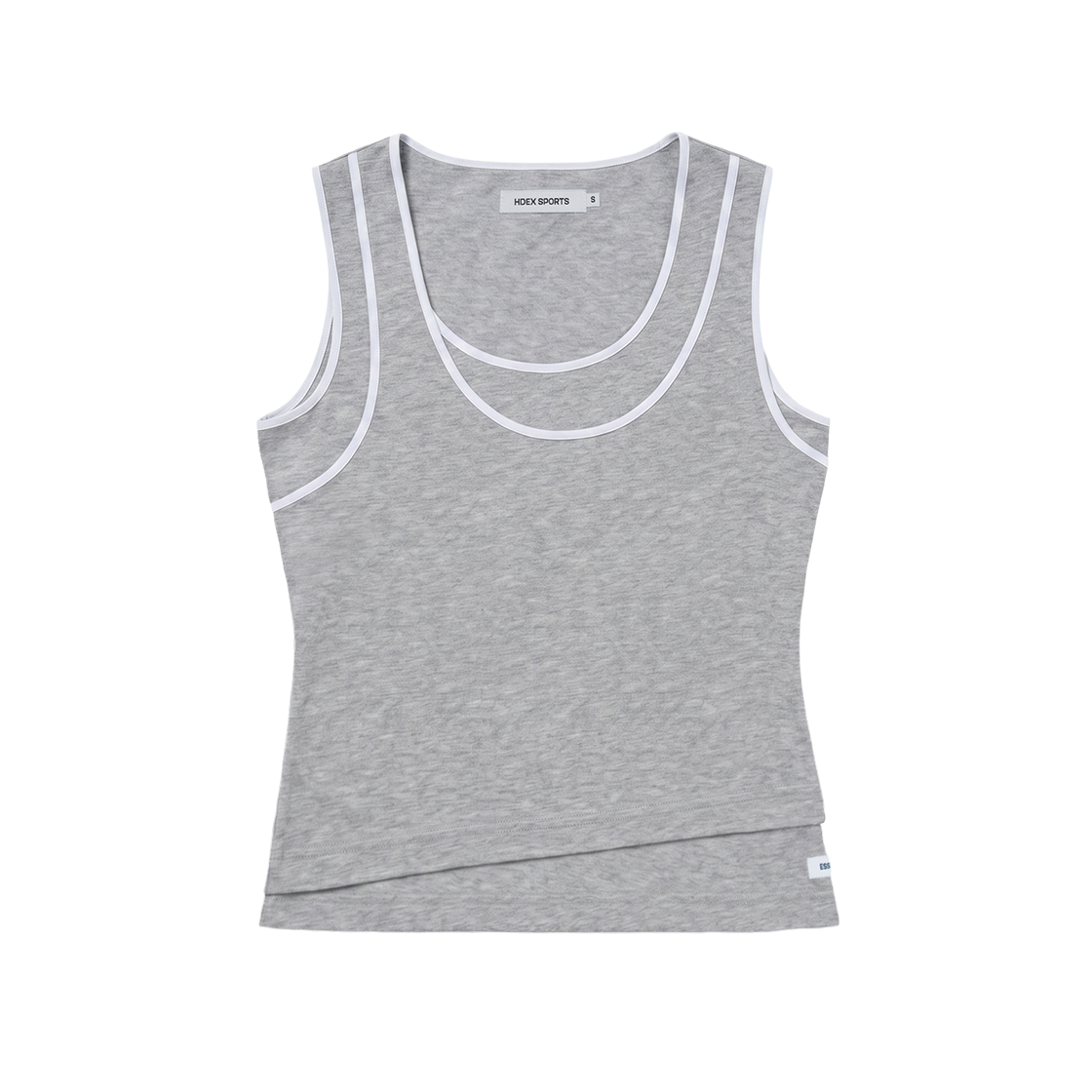 에이치덱스 에센셜 더블 레이어 슬리브리스 우먼 멜란지 그레이(HDEX Essential Double Layer Sleeveless W Melange Gray)