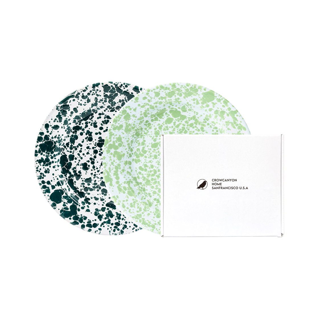 S04116 CROW CANYON Marble Plate 2P Set Green & Mint