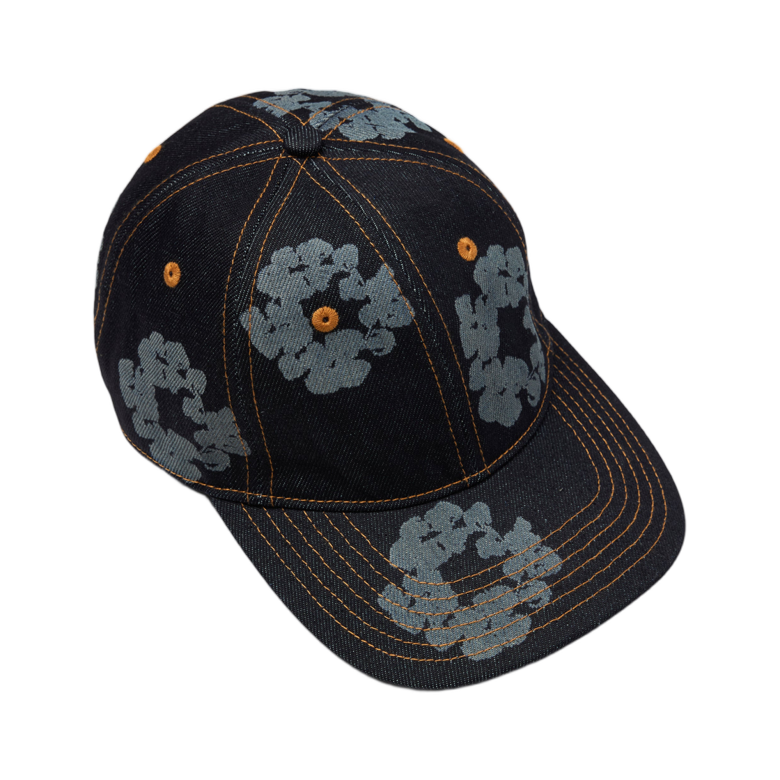 데님 티어스 모노 코튼 리쓰 로우 데님 캡 워시드 인디고(Denim Tears Mono Cotton Wreath Raw Denim Cap Washed Indigo)