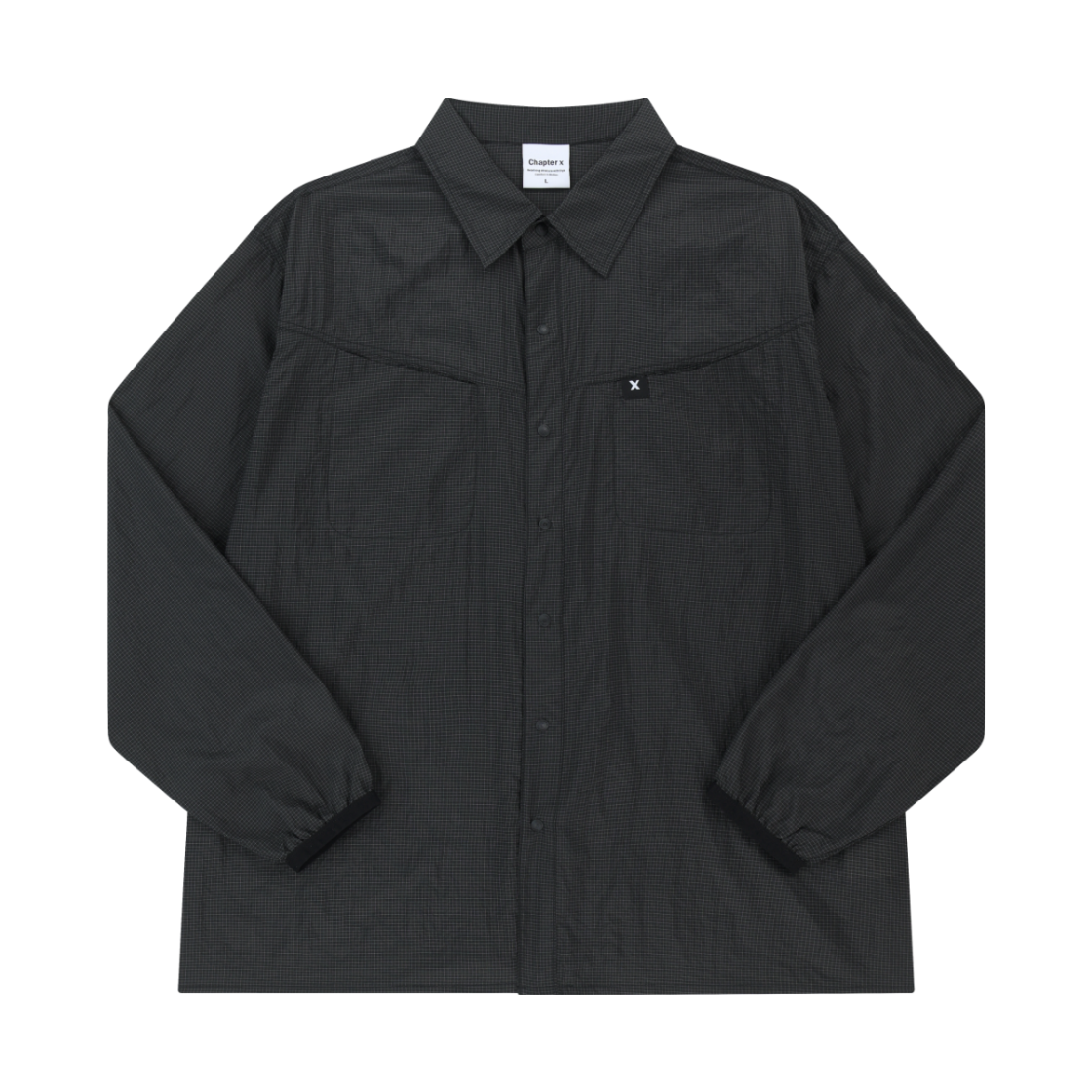 챕터엑스 선 가드 립스탑 씬 셔츠 블랙(Chapter.X Line Guard Ripstop Thin Shirt Black)