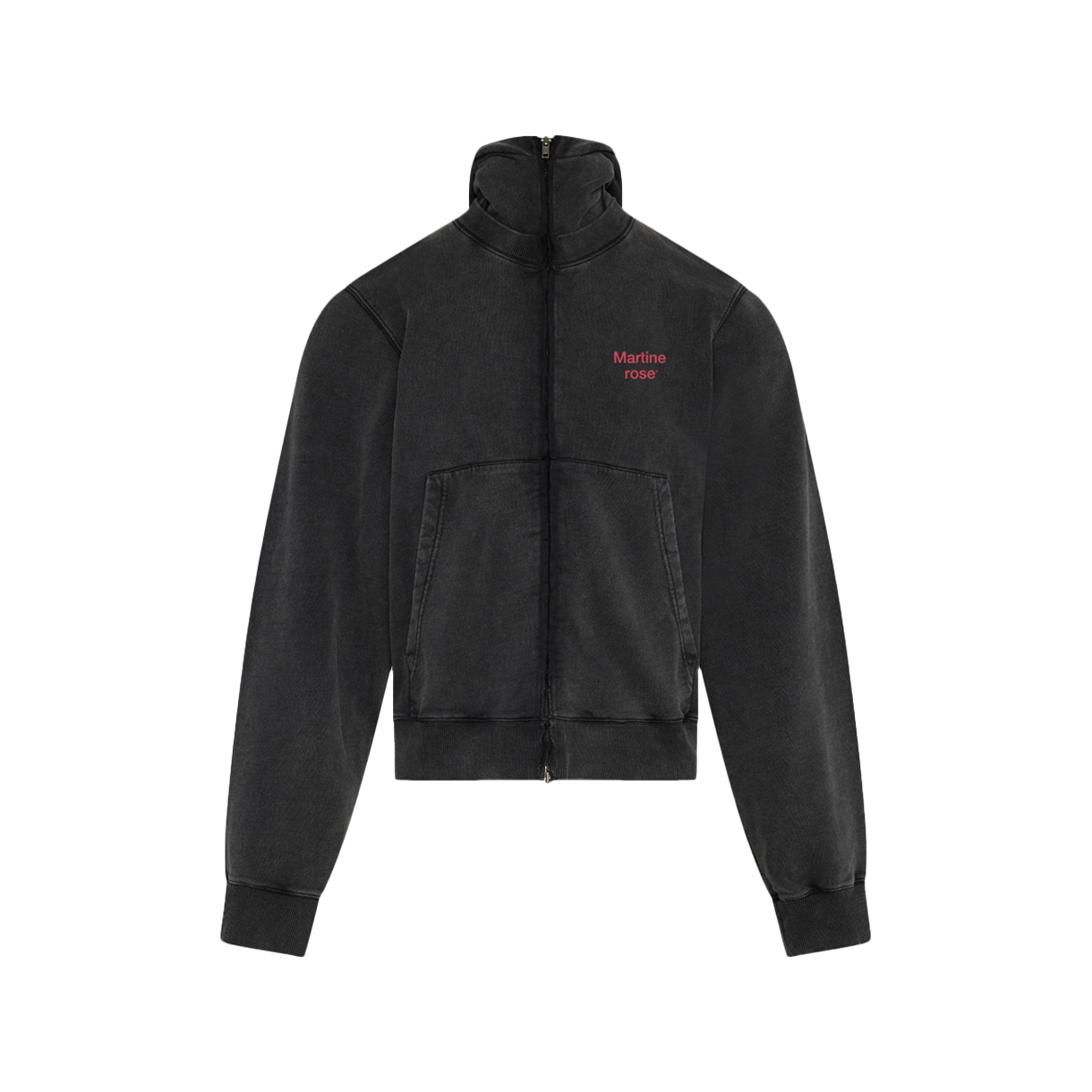 마틴 로즈 후디드 집 크루 블랙 워시드 - 26SS(Martine Rose Hooded Zip Crew Black Washed - 26SS) - 1