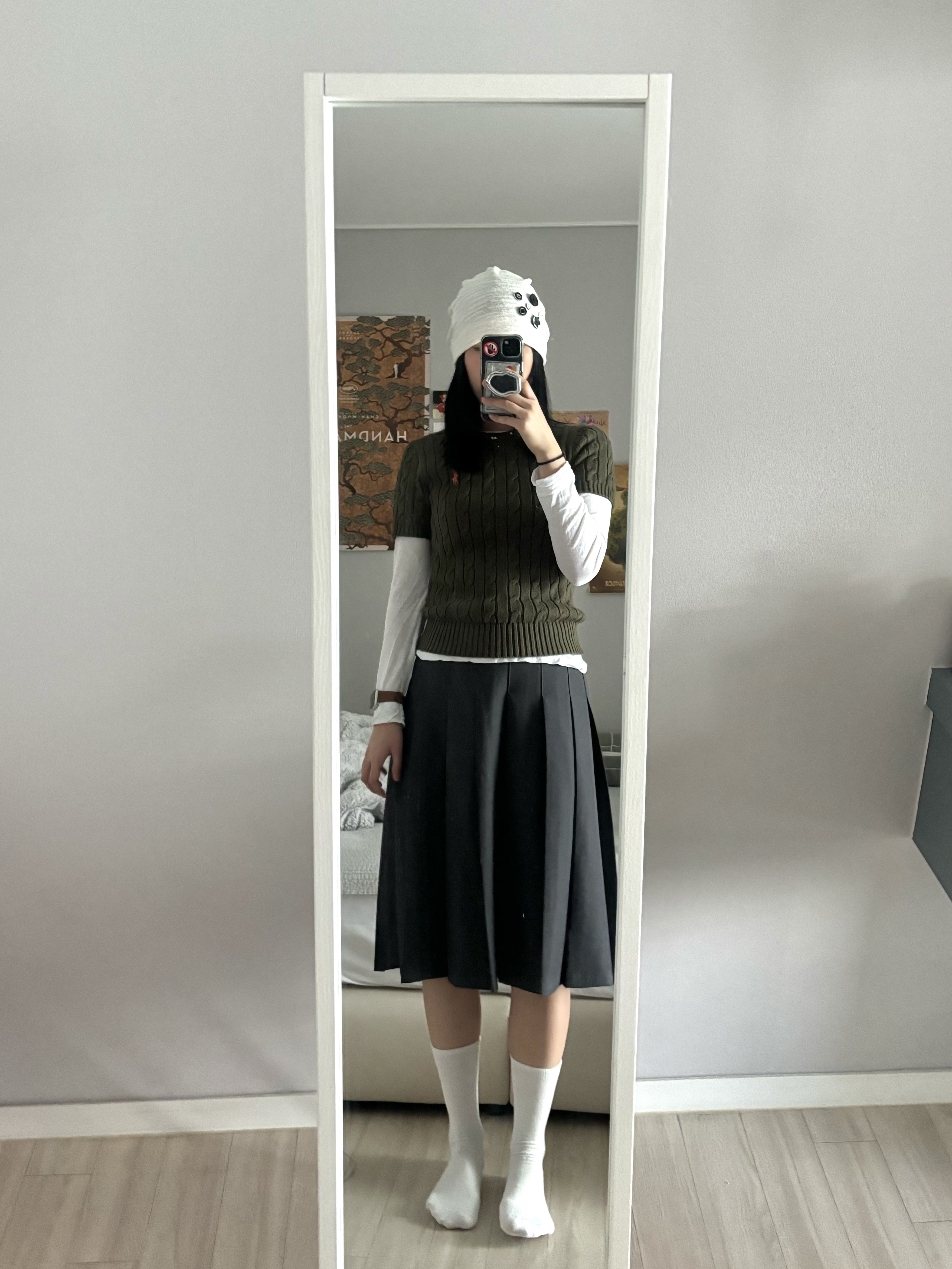 [20% 적립] Polo Ralph Lauren Women Cable Knit Cotton Short Sleeve Sweater Green - 25FW 착용 스타일