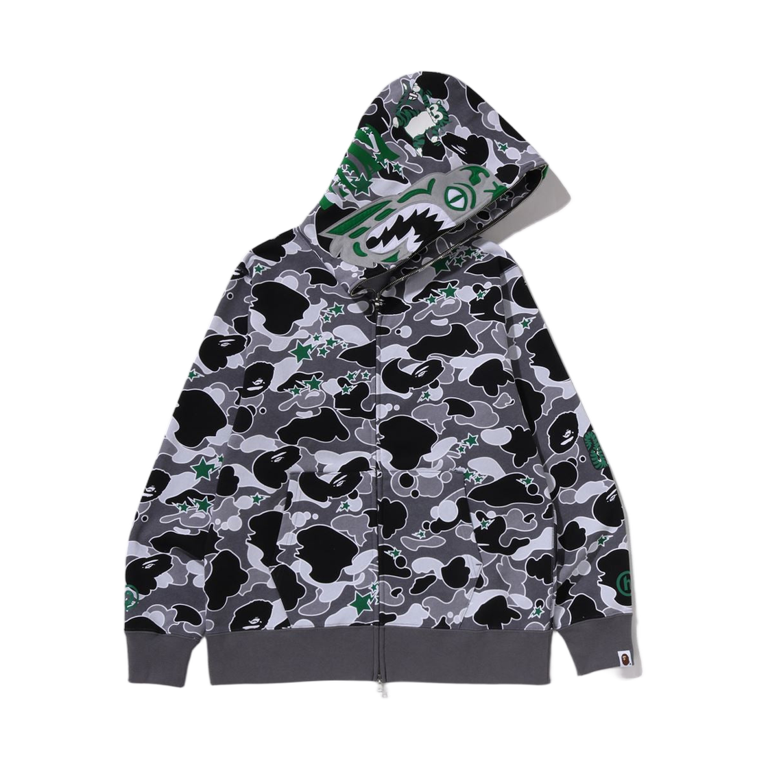 베이프 x 히든 NY 스타 카모 타이거 풀 집 후드 그레이(BAPE x Hidden NY STA Camo Tiger Full Zip Hoodie Gray) - 2