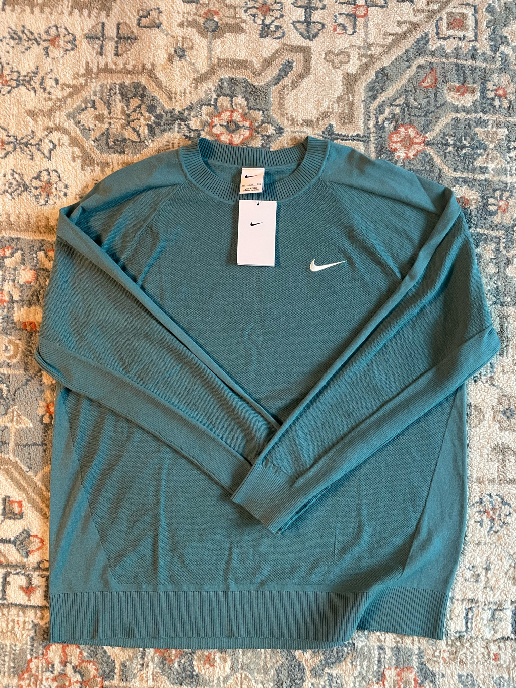 Nike Tour Golf Sweater Mineral Teal Pale Ivory - Asia 착용 스타일 - 1