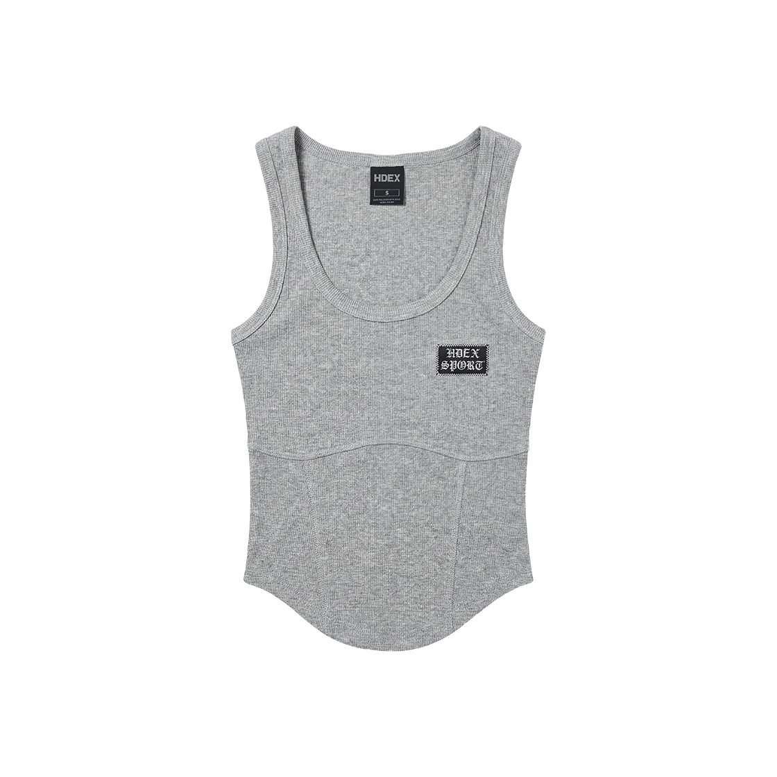 에이치덱스 우먼스 라운드 커버 스티치 탱크탑 멜란지 그레이(HDEX Women’s Round Cover Stitch Tank Top Melange Gray)