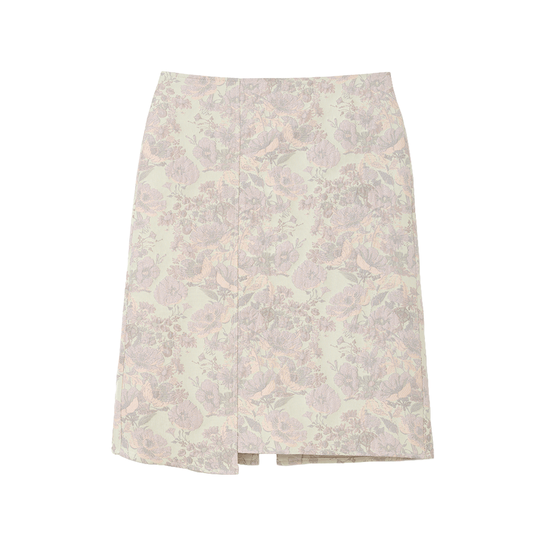 밀로 우먼 플로럴 자카드 미디 스커트 베이지(MILLO WOMEN Floral Jacquard Midi Skirt Beige) - 1