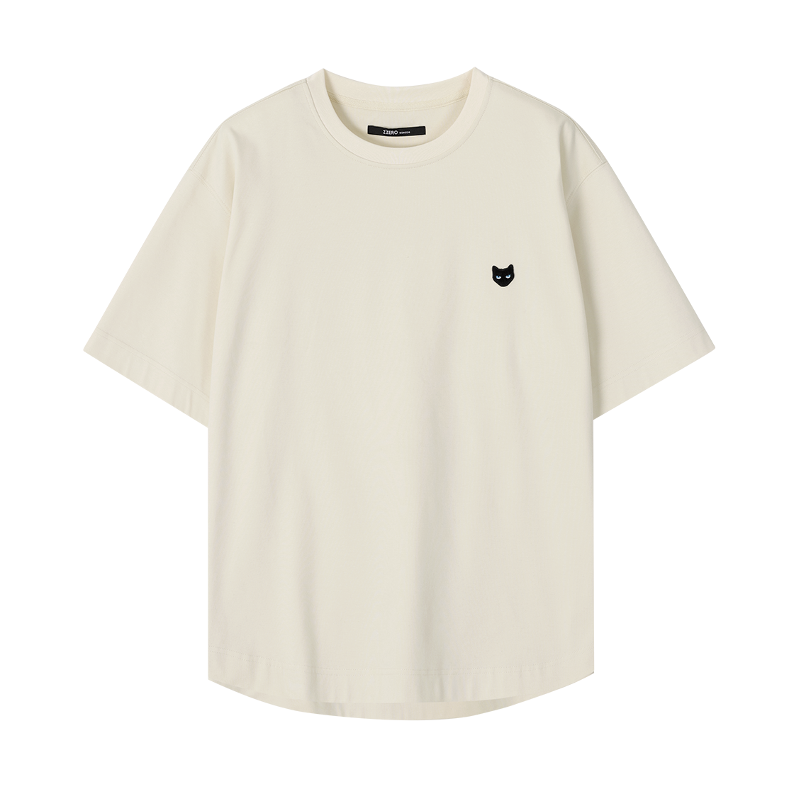 SI3TS814CR SONGZIO ZZERO Liminal Trace Curve Cut T Shirt Cream