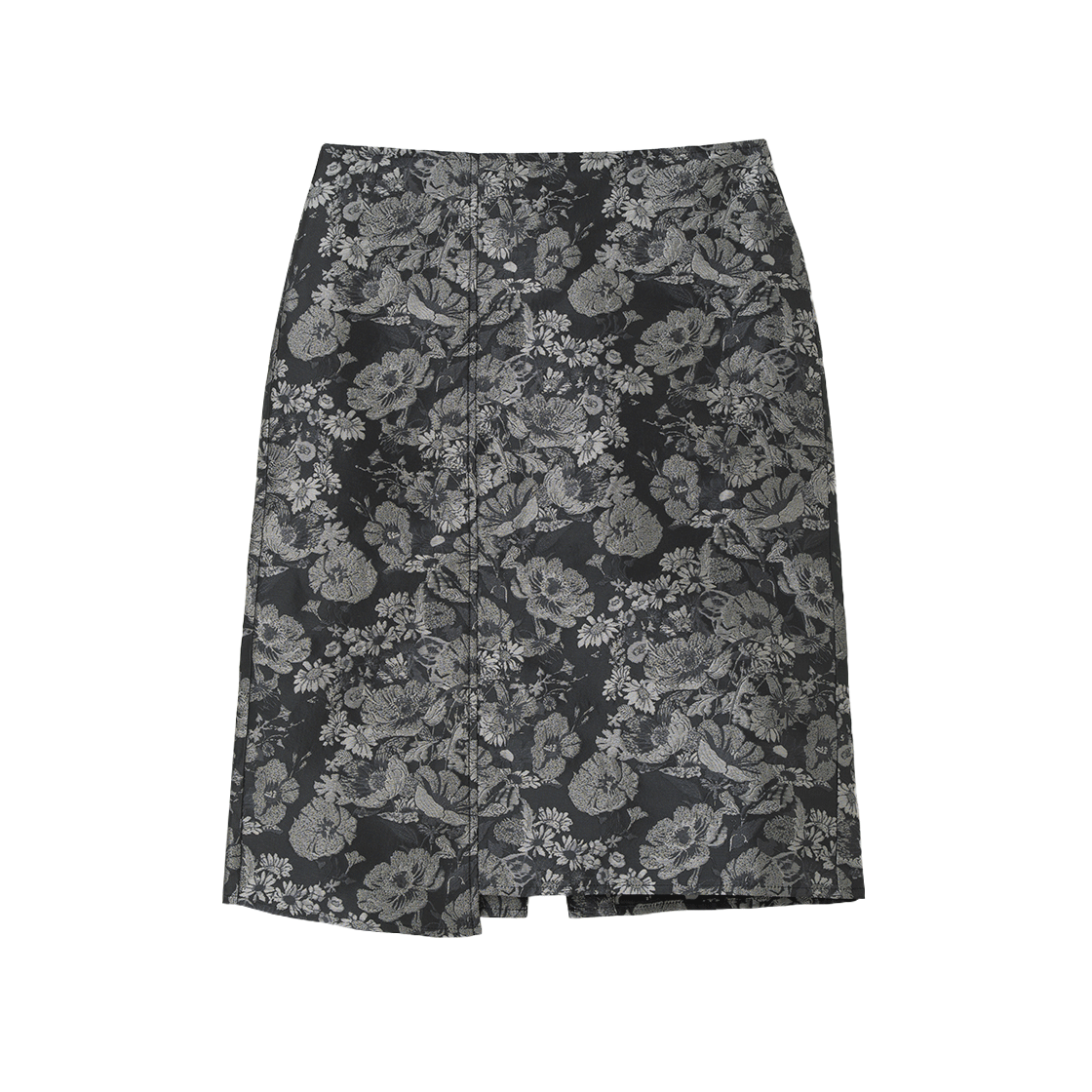 밀로 우먼 플로럴 자카드 미디 스커트 블랙(MILLO WOMEN Floral Jacquard Midi Skirt Black)