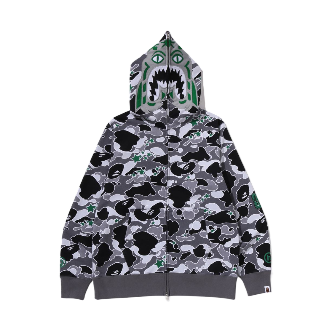 - BAPE x Hidden NY STA Camo Tiger Full Zip Hoodie Gray