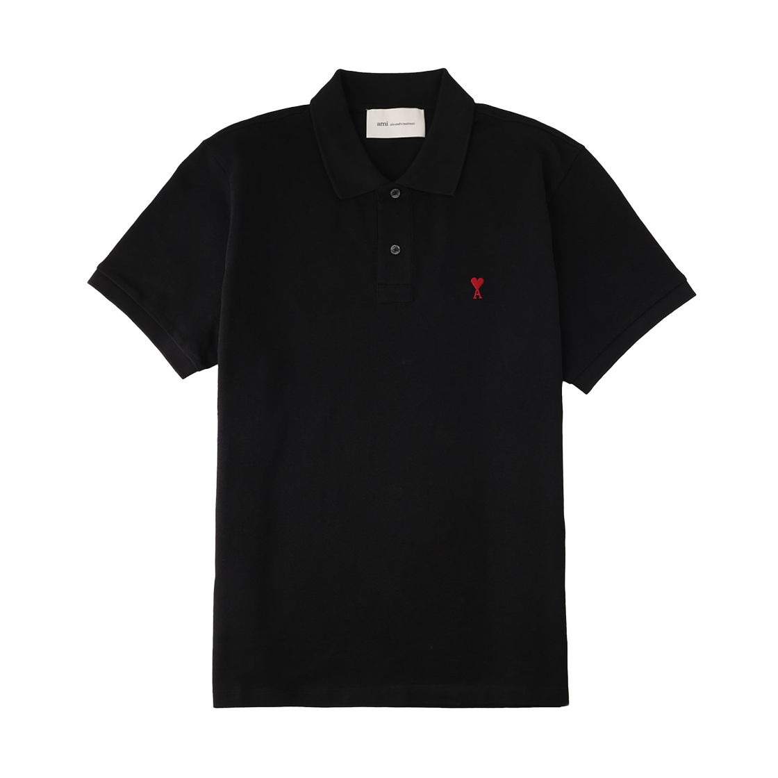 [15% 쿠폰] 아미 스몰 하트 로고 폴로 셔츠 블랙([15% 쿠폰] AMI de Coeur Polo Shirt Black)