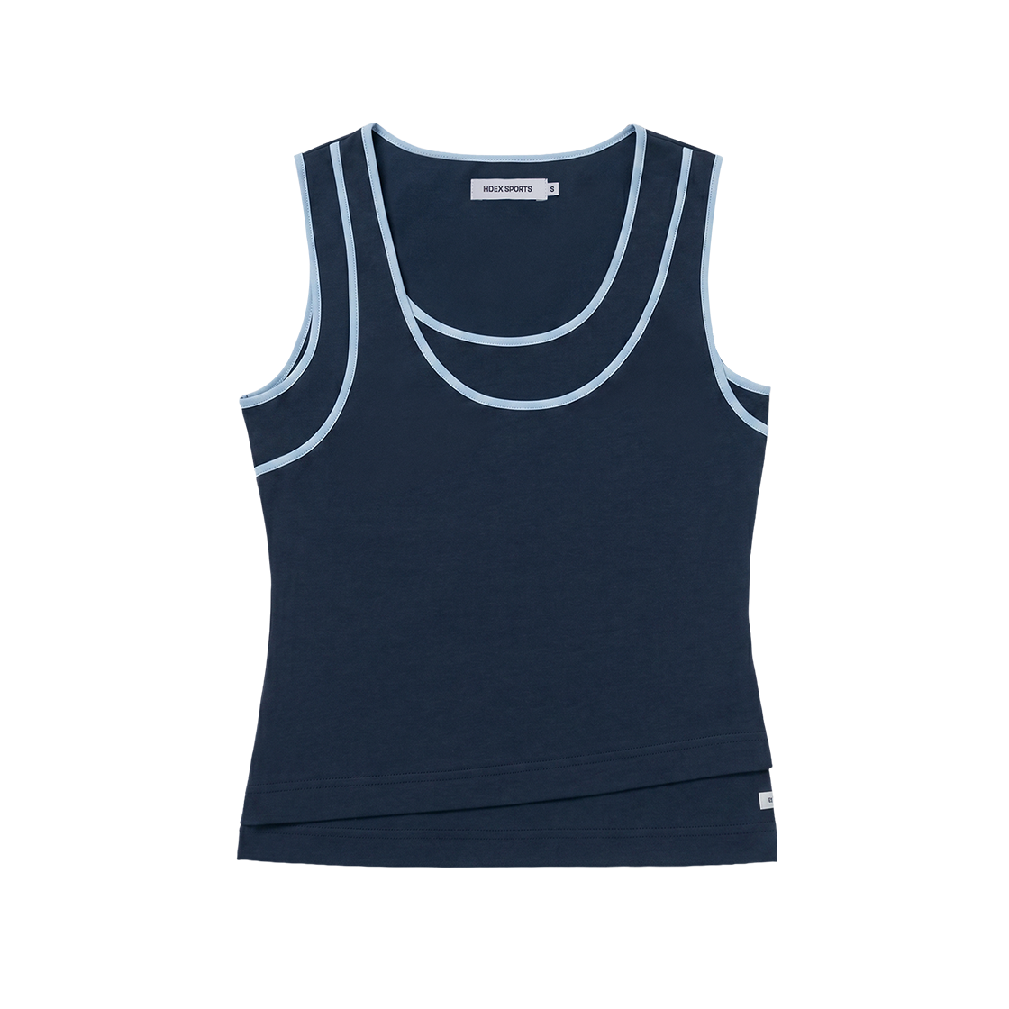 에이치덱스 에센셜 더블 레이어 슬리브리스 W 네이비(HDEX Essential Double Layer Sleeveless W Navy)
