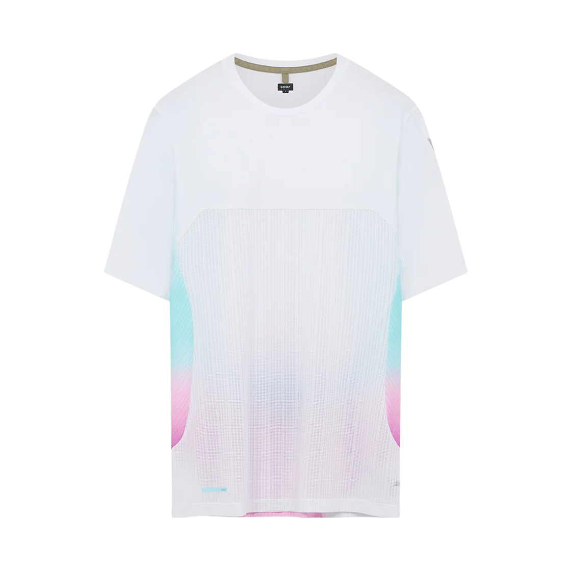 소어 러닝 핫 웨더 티셔츠 화이트 블루 마젠타(Soar Running Hot Weather T-Shirt White Blue Magenta)