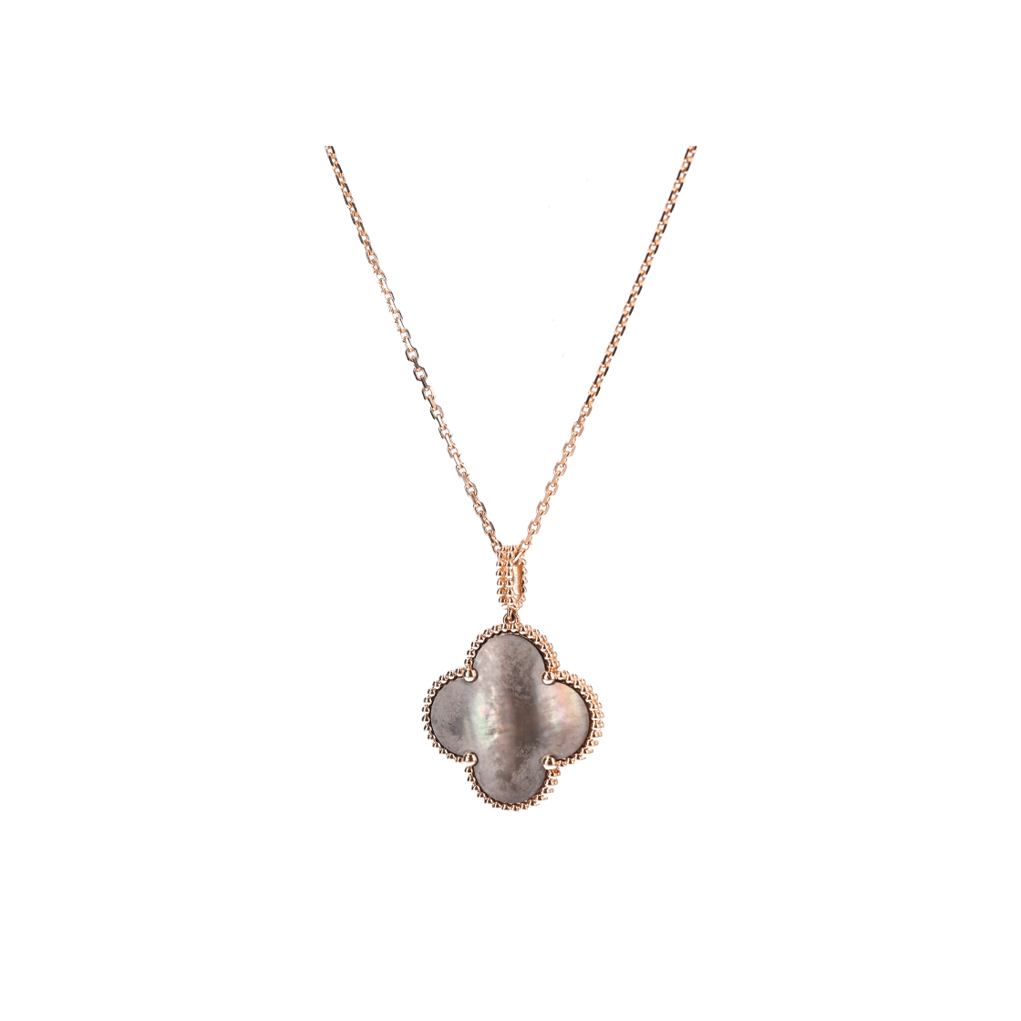 반클리프 VCARP6I200 매직 알함브라 롱 네클리스 18K 로즈 골드 그레이 마더 오브 펄(Van Cleef & Arpels Magic Alhambra Long Necklace in 18K Rose Gold Gray Mother of Pearl) - 1
