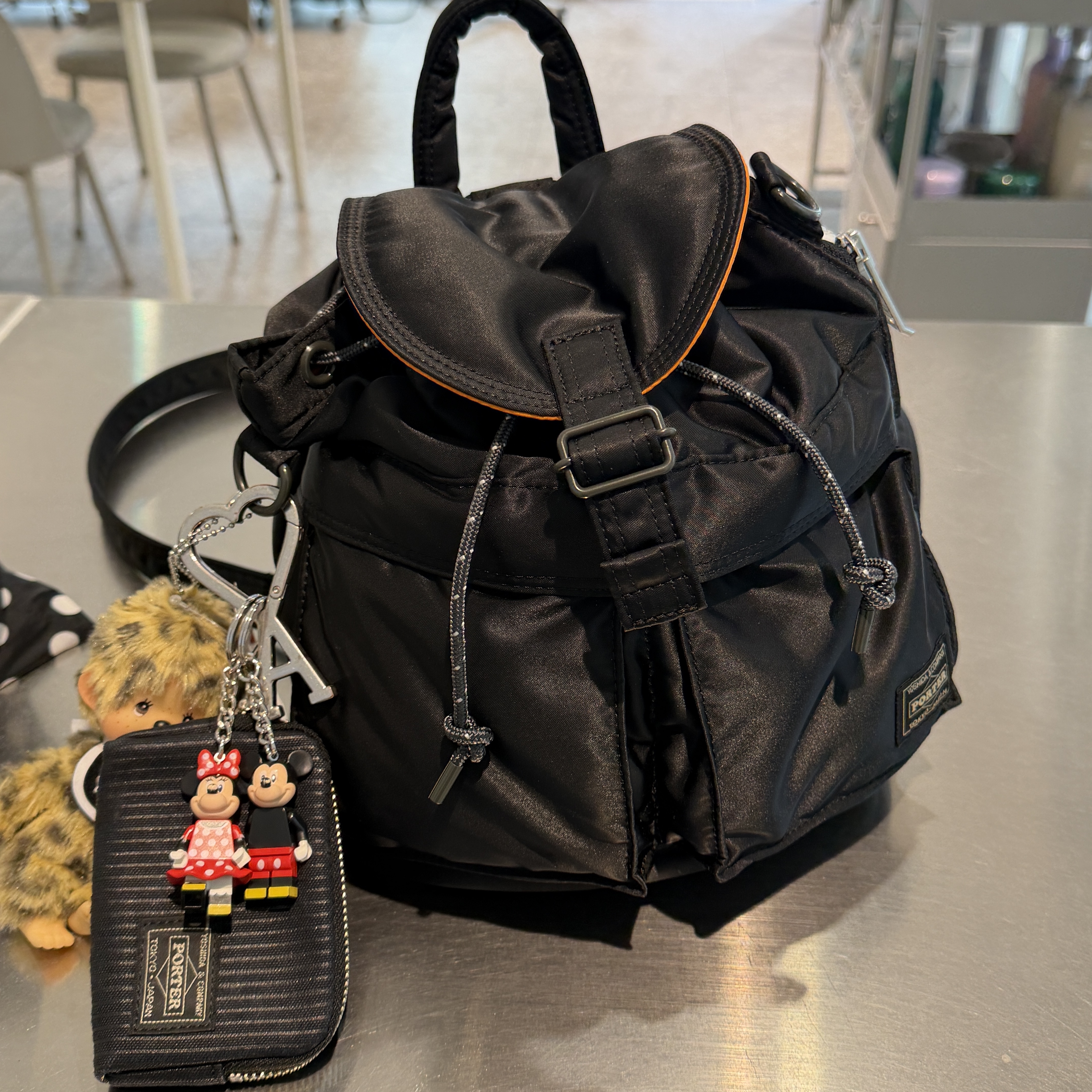 Porter All New Tanker Sackpack Black, Porter Drawing Coin Key Case Black 착용 스타일