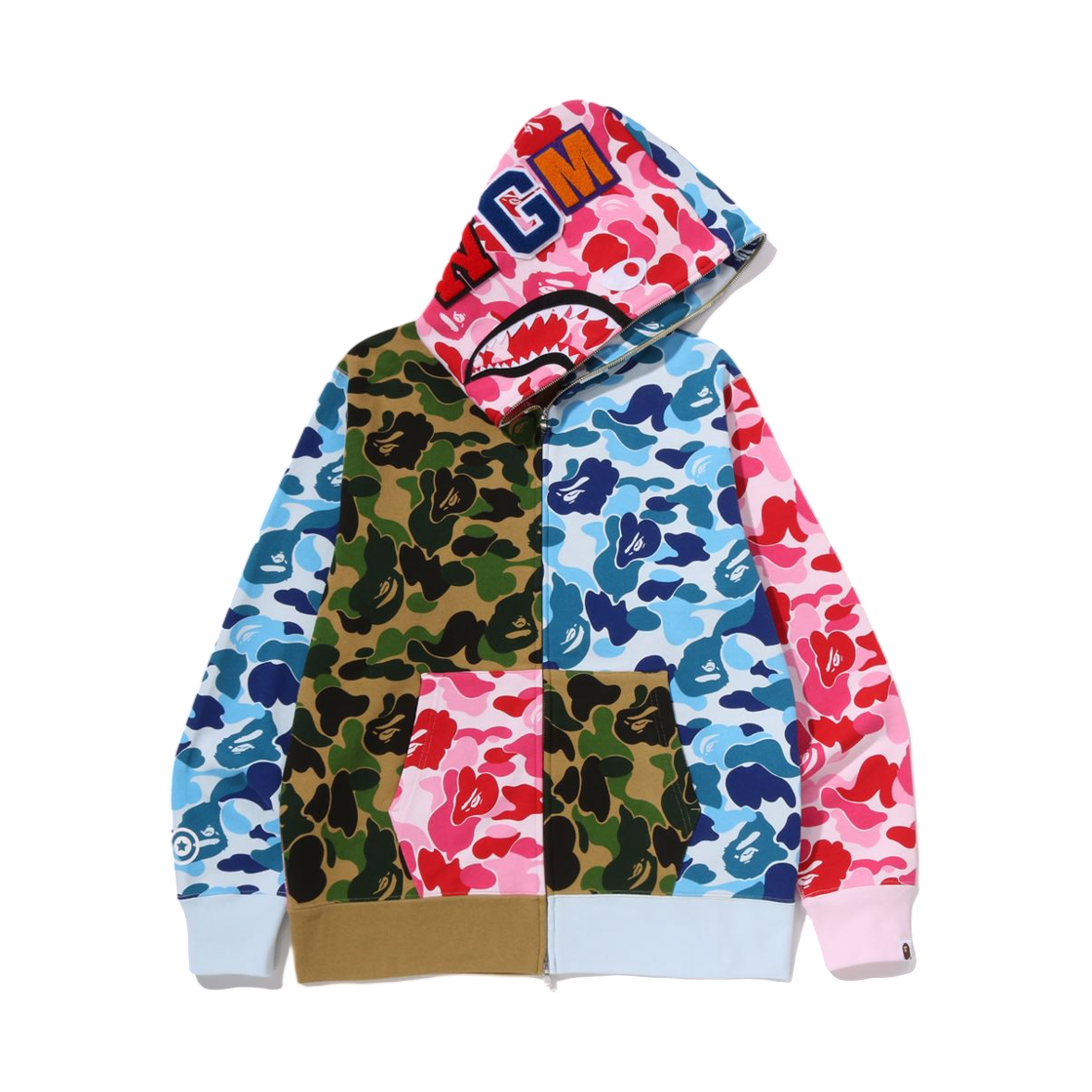 베이프 ABC 카모 크레이지 샤크 풀 집 후드 멀티(BAPE ABC Camo Crazy Shark Full Zip Hoodie Multi) - 2