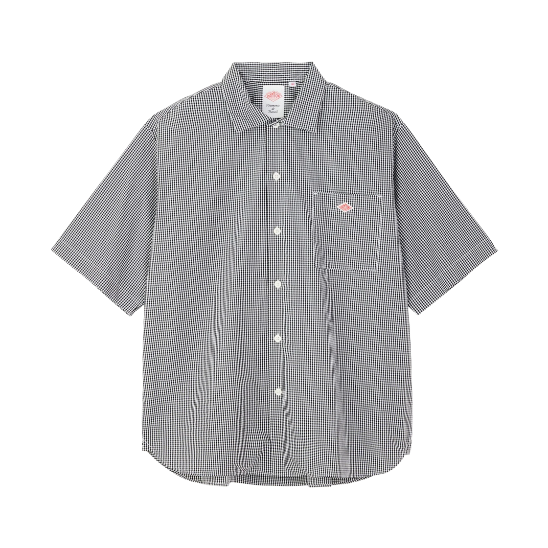 단톤 코튼 포플린 워크 셔츠 플레이드 블랙 깅엄(Danton Cotton Poplin Work Shirt Plaid Black Gingham)