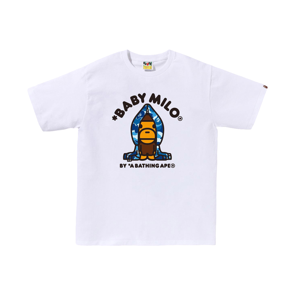 베이프 ABC 카모 마일로 후드 티셔츠 화이트 블루(BAPE ABC Camo Milo Hoodie T-Shirt White Blue)