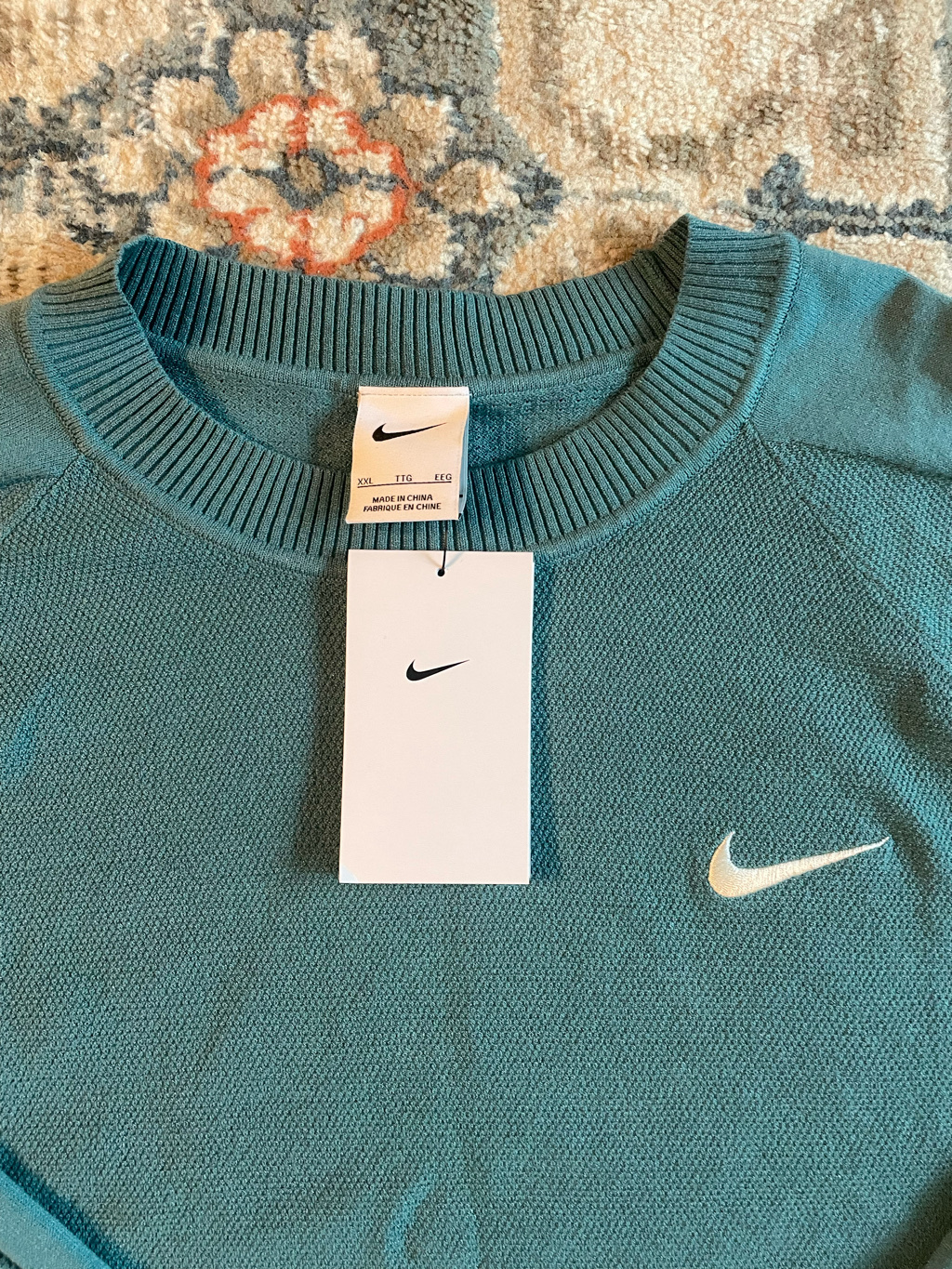 Nike Tour Golf Sweater Mineral Teal Pale Ivory - Asia 착용 스타일 - 2