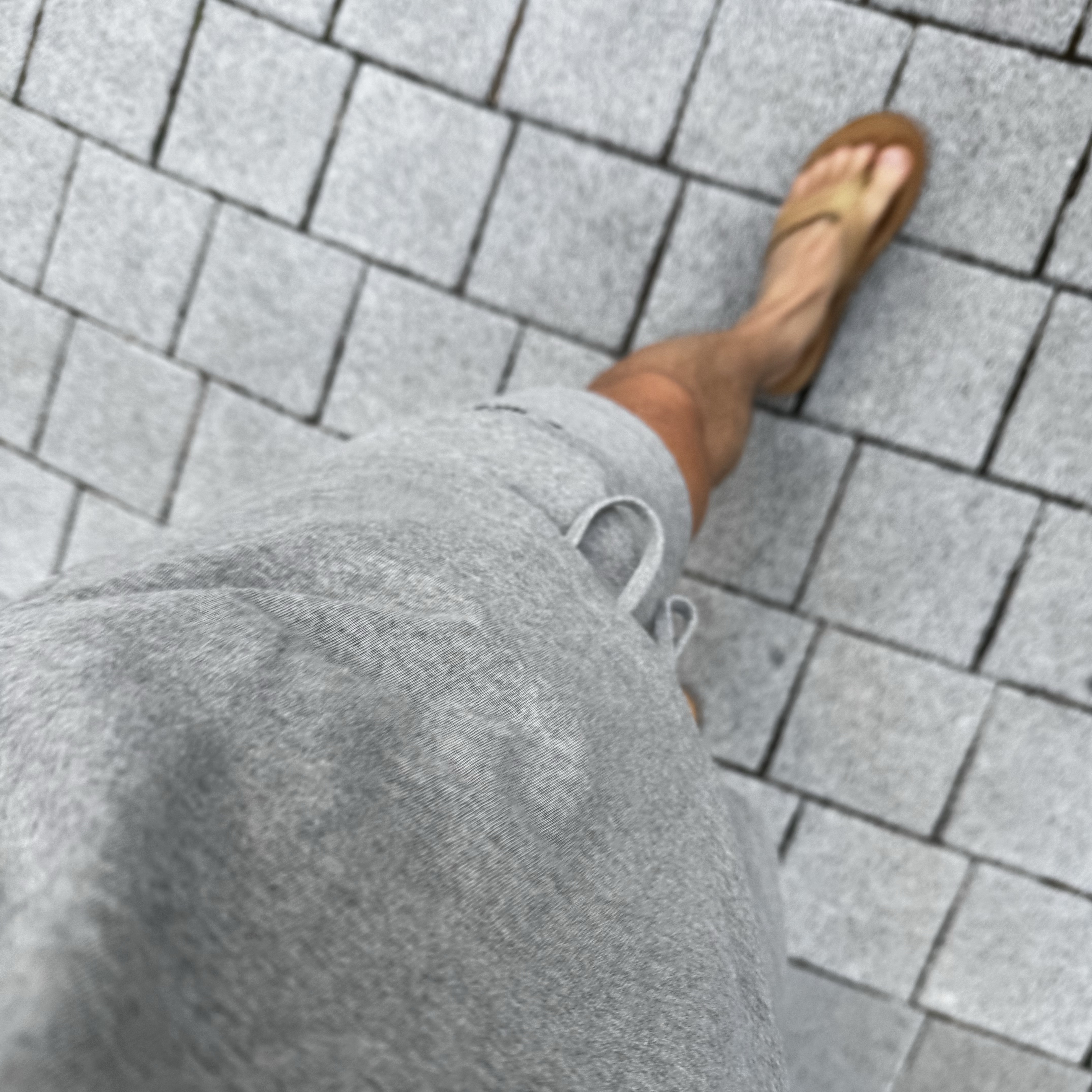 Essentials Jersey Crewneck Tee Dark Heather - 24FW, Essentials The Core Collection Sweatshorts Heather Oatmeal 착용 스타일